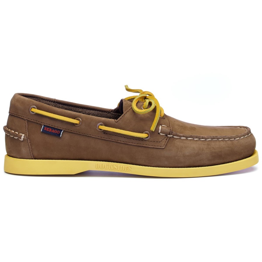Docksides Portland Nubuk-donkerbruin & Geel Sebago Nederland