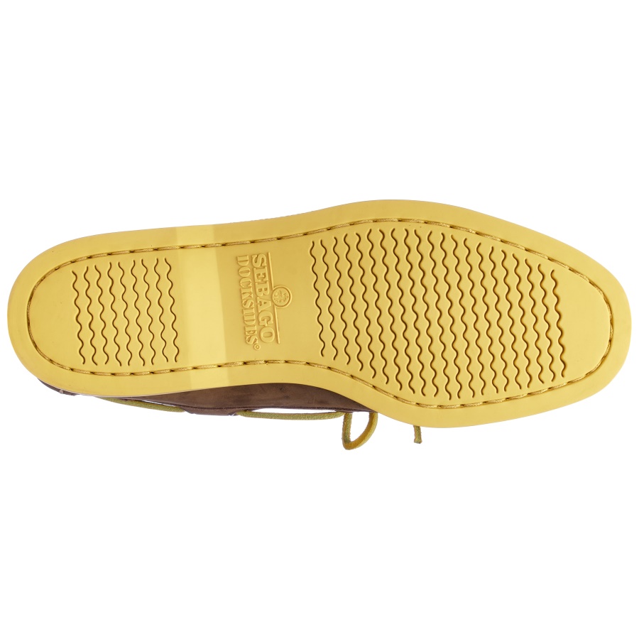 Docksides Portland Nubuk-donkerbruin & Geel Sebago Nederland