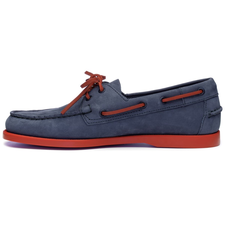 Docksides Portland Nubuk-navy Blauw & Rood Sebago Nederland