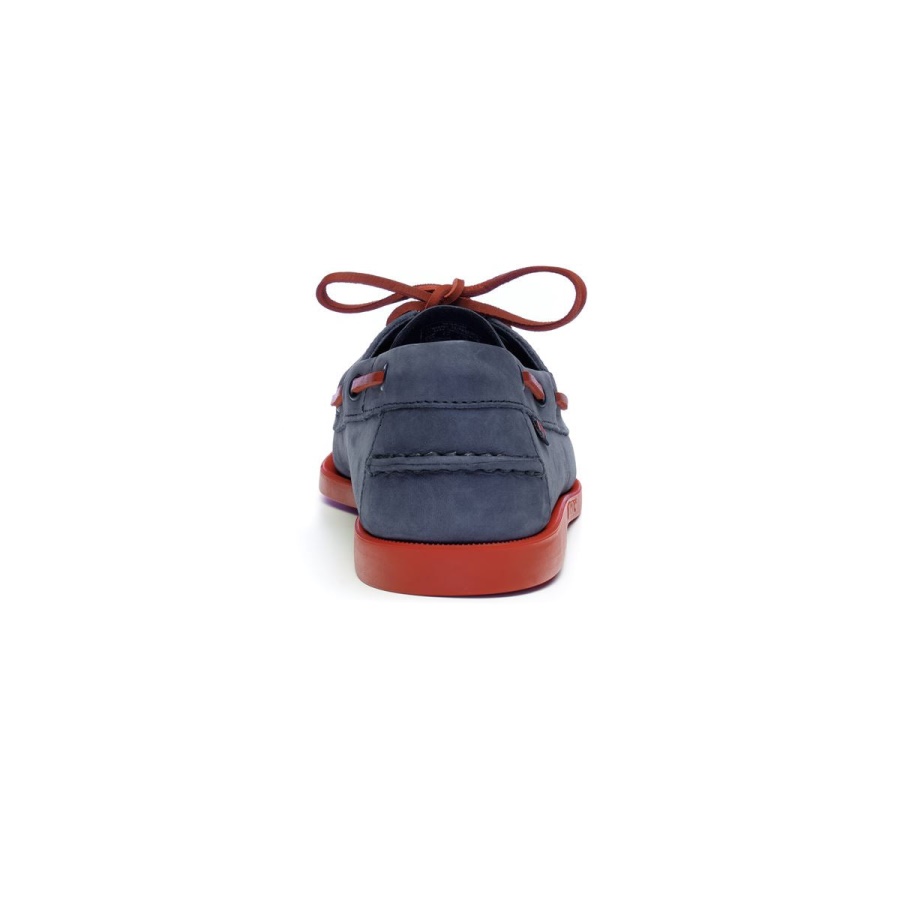 Docksides Portland Nubuk-navy Blauw & Rood Sebago Nederland