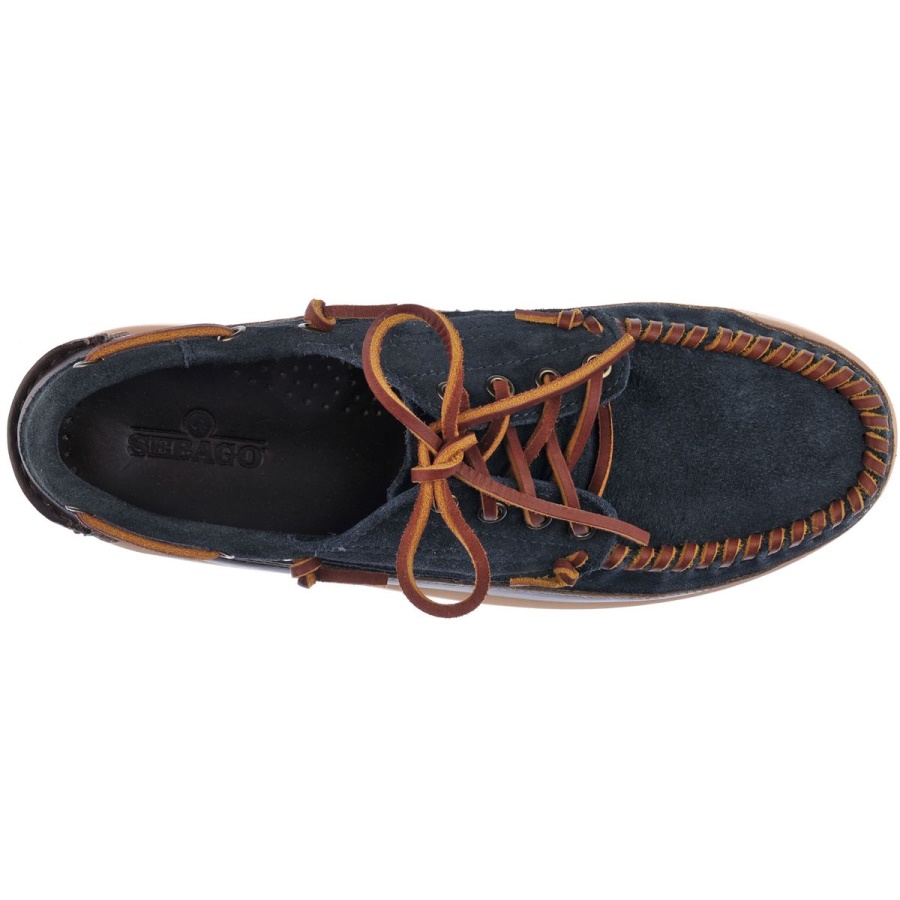 Keuka Lea Kano Moc-navy Blauw & Donkerbruin Sebago Nederland