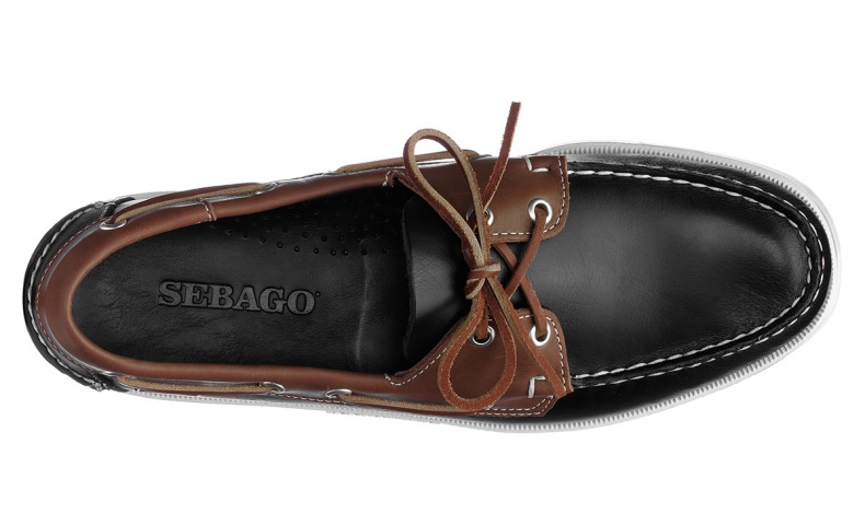 Bruin-zwart Sebago Nederland Portland Lea Wax Leer