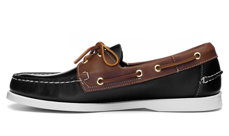 Bruin-zwart Sebago Nederland Portland Lea Wax Leer