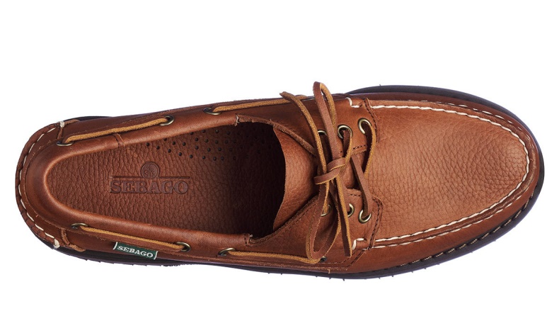 Bruin-donkerbruin Sebago Nederland Slug Getrommeld Leren Mocassin