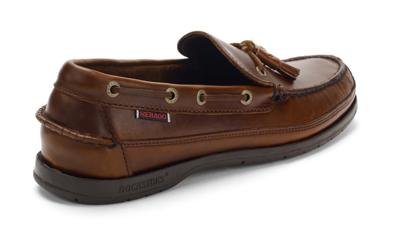 Bruine Gom Sebago Nederland Ketch Gewaxte Leren Loafer