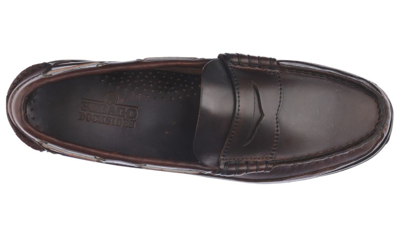 Bruine Gum Sebago Nederland Sloep Gewaxte Leren Loafer