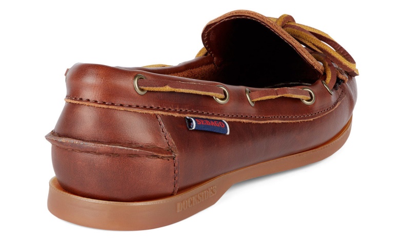 Brown-gum Sebago Nederland Nina Waxed Bala Mocassin Voor Dames