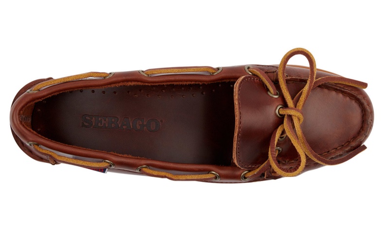 Brown-gum Sebago Nederland Nina Waxed Bala Mocassin Voor Dames