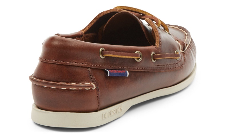 Bruine Sebago Nederland Dames Jacqueline Gewaxte Leren Bootschoen