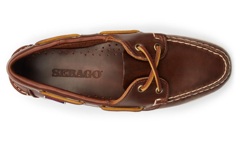 Bruine Sebago Nederland Dames Jacqueline Gewaxte Leren Bootschoen