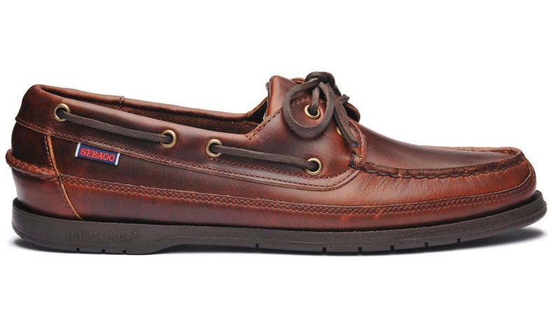 Schoener Gewaxt Leren Bootschoen Sebago Nederland Brown Gum