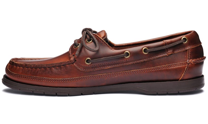 Schoener Gewaxt Leren Bootschoen Sebago Nederland Brown Gum