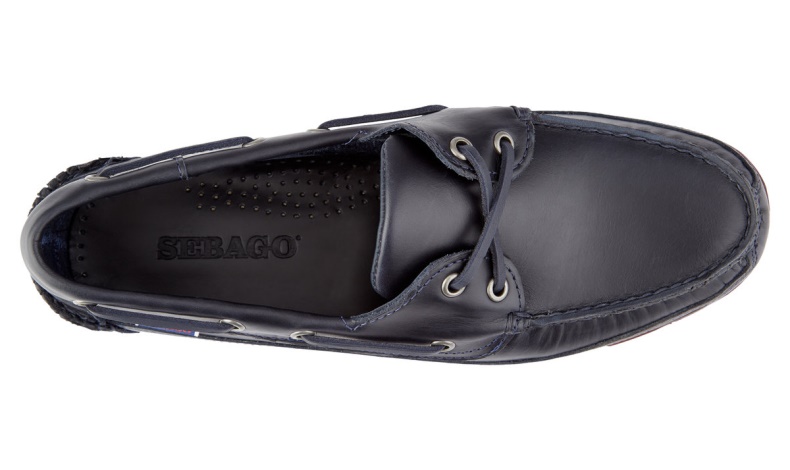 Sebago Nederland Blauw Navy-gum Schoener Gewaxt Leren Bootschoen