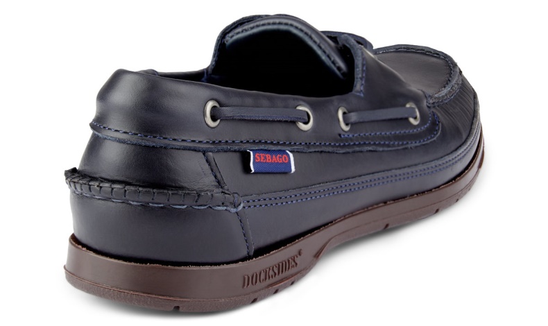 Sebago Nederland Blauw Navy-gum Schoener Gewaxt Leren Bootschoen