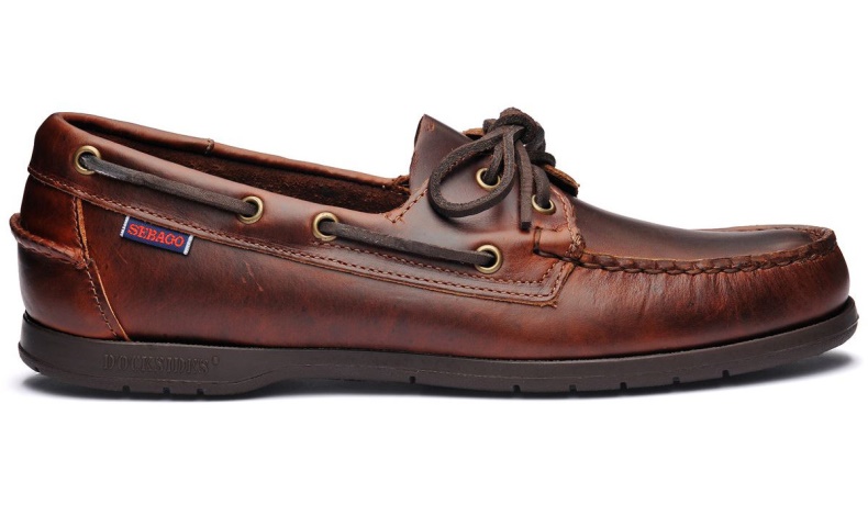 Sebago Nederland Bruine Gum Streven Gewaxte Leren Bootschoen