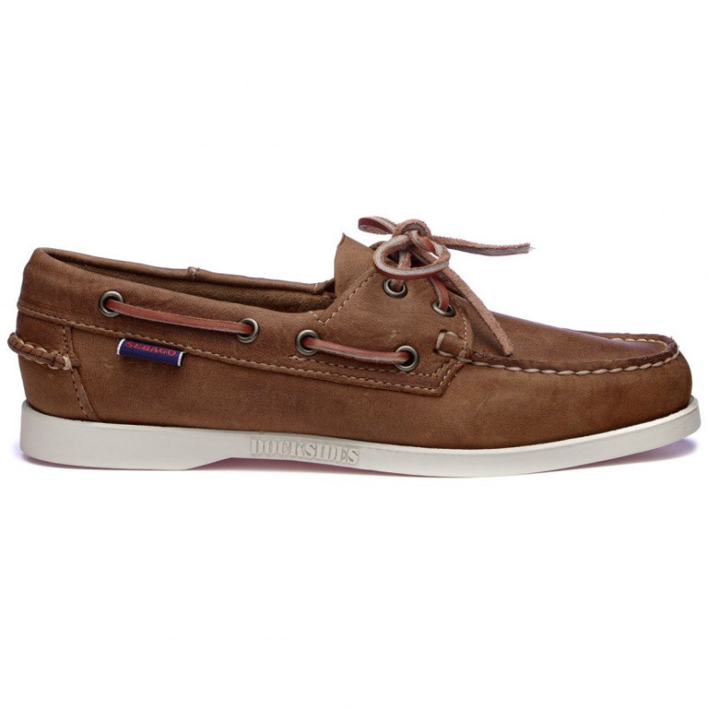 Sebago Nederland Bruin Tan Dockside Portland Leren Bootschoen