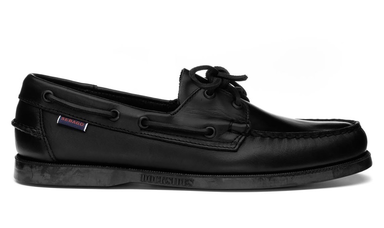 Sebago Nederland Total Black Poging Gewaxte Leren Bootschoen