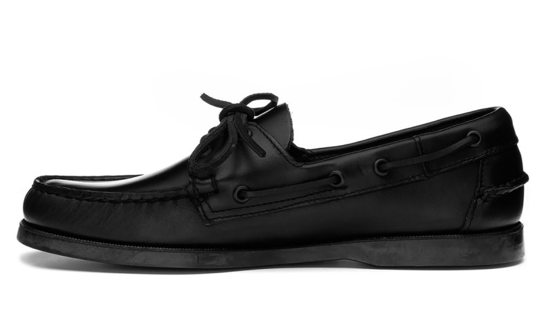 Sebago Nederland Total Black Poging Gewaxte Leren Bootschoen