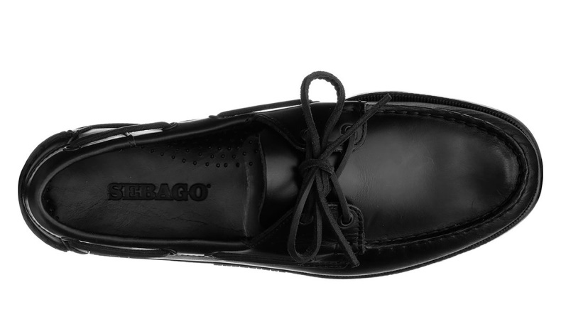 Sebago Nederland Total Black Poging Gewaxte Leren Bootschoen