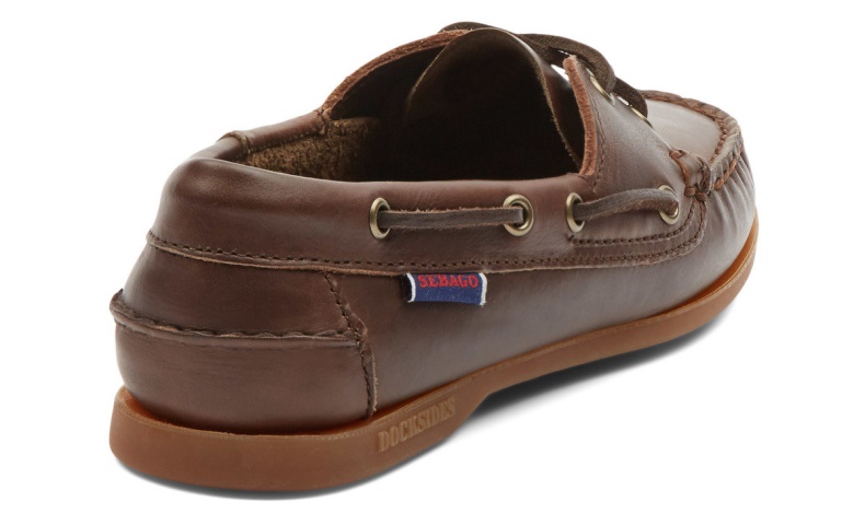Dames Jacqueline Gewaxte Leren Bootschoen Sebago Nederland Dk Brown Gum
