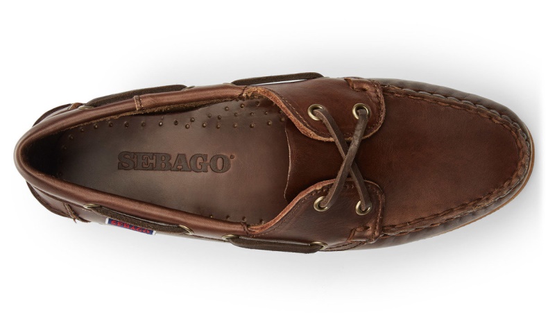 Dames Jacqueline Gewaxte Leren Bootschoen Sebago Nederland Dk Brown Gum