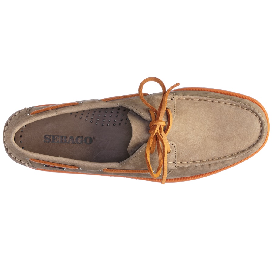 Sebago Nederland Docksides Portland Nubuk-taupe & Oranje