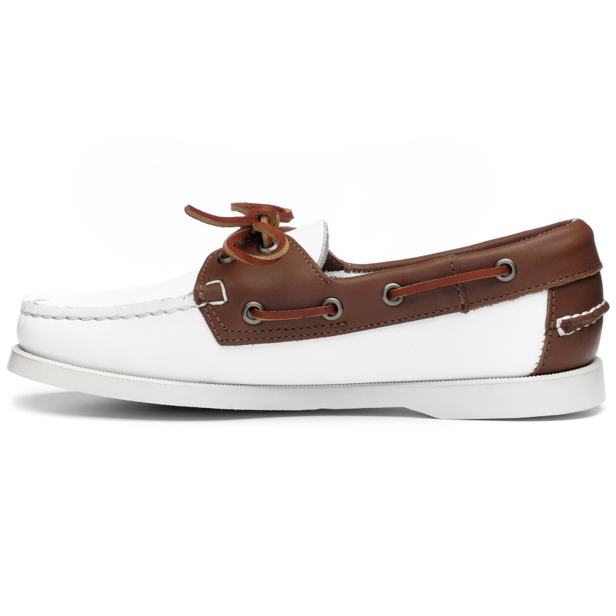 Sebago Docksides Portland Woman-wit En Bruin