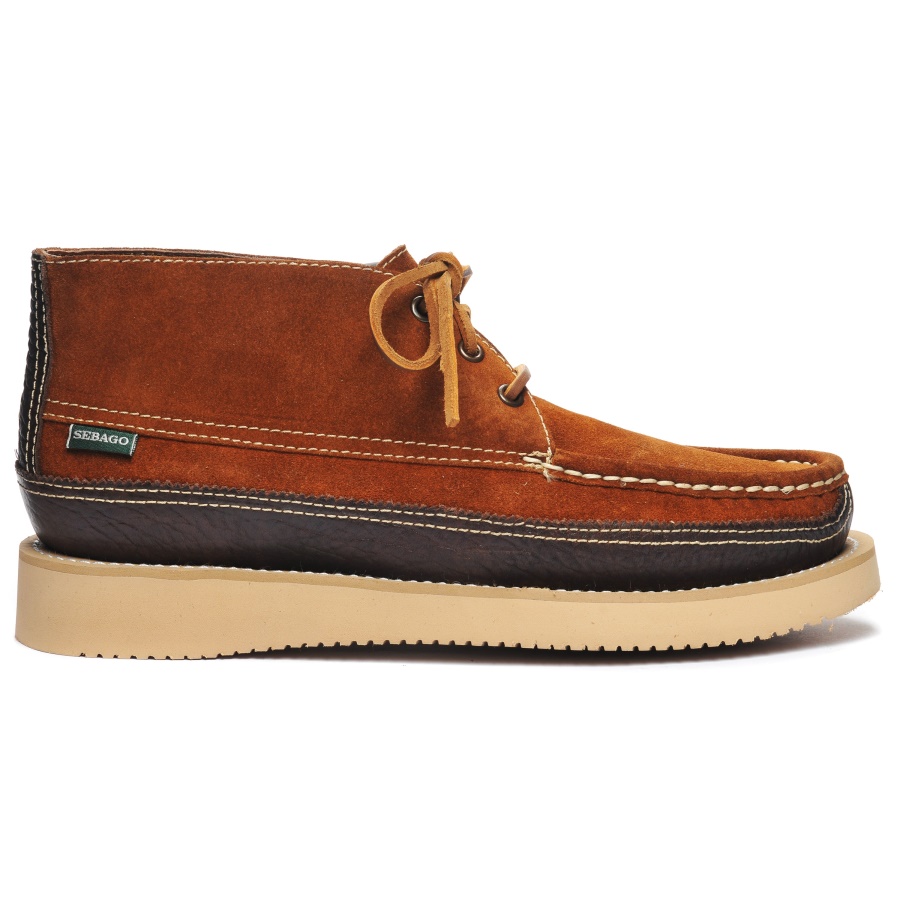 Sebago Nederlandse Miwak Suède Kano Moc-Cognac & Donkerbruin